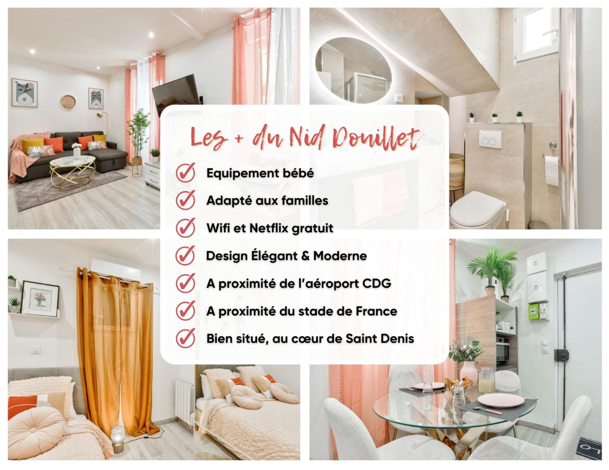 Le Nid Douillet Appartement Confortable A 5 Min Du Stade De France Et Proche De L'Aeroport Cdg Saint-Denis  Exteriör bild