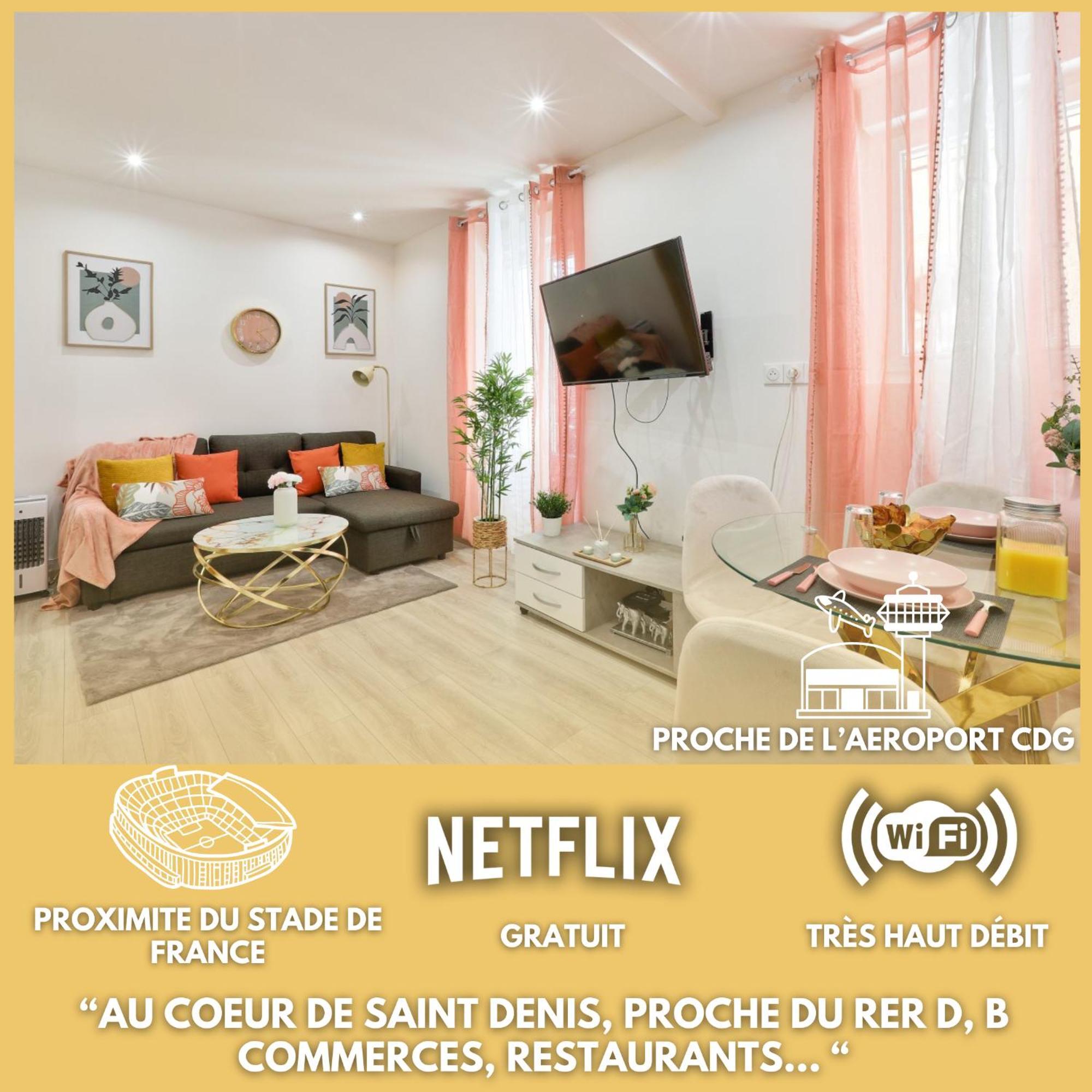 Le Nid Douillet Appartement Confortable A 5 Min Du Stade De France Et Proche De L'Aeroport Cdg Saint-Denis  Exteriör bild